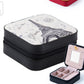 Women Jewelry Organizer Box PU Leather Travel Makeup Cosmetic Case with Mirror & Zipper