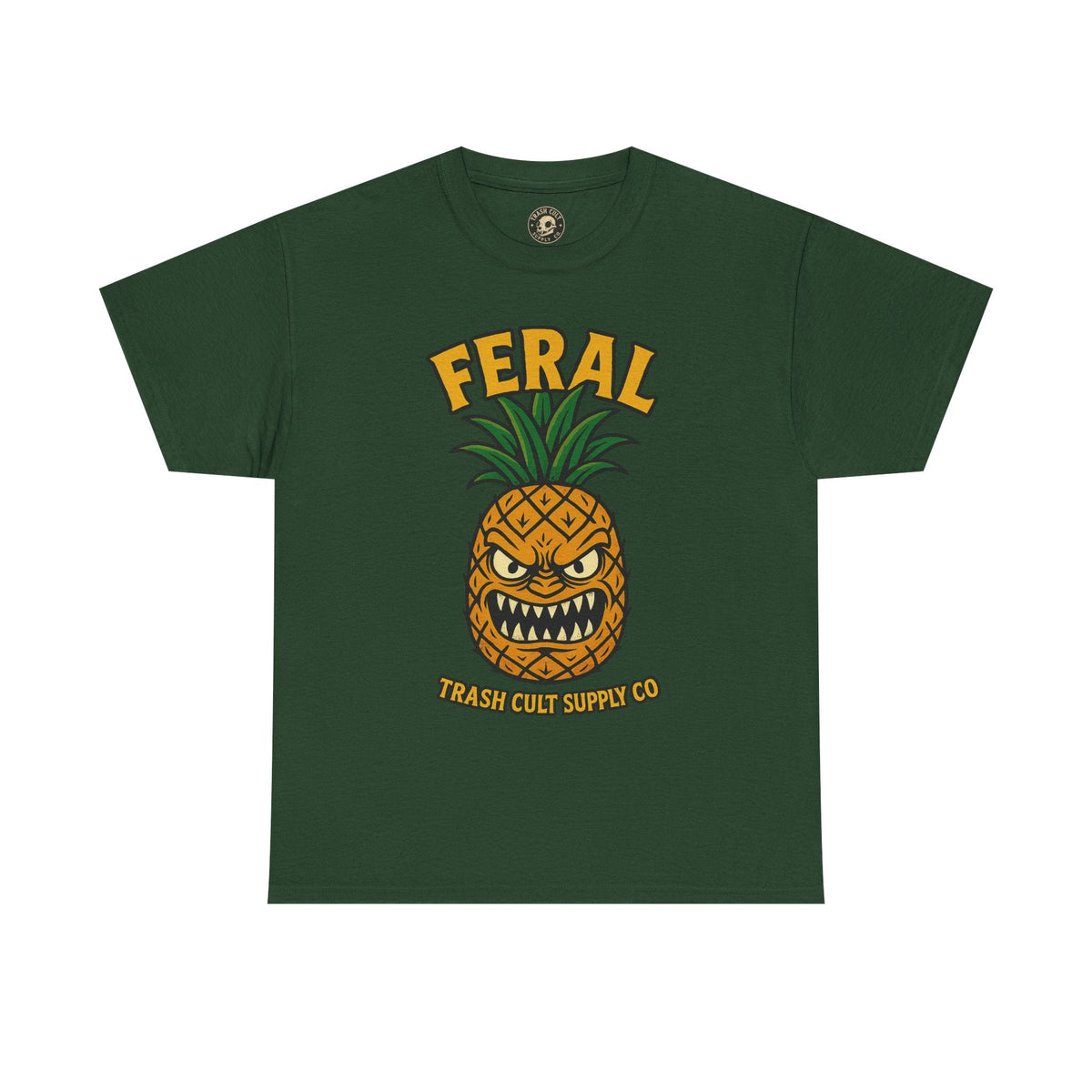 Feral Evil Pineapple Shirt – Aggressive Fruit Trashcore Tee – Gildan 5000 Unisex