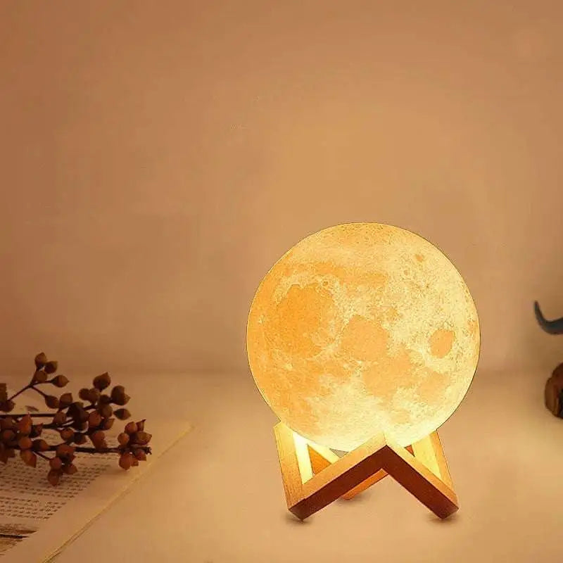 16-Colour Remote Control Moon Night Table Lamp