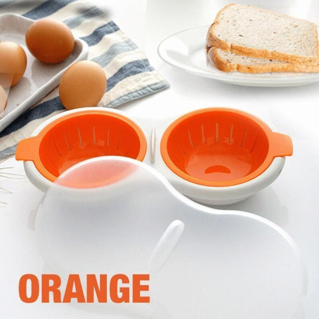 New Creative Egg Poacher Food Grade Cookware Double Cup Egg Boiler Steamed Egg Set