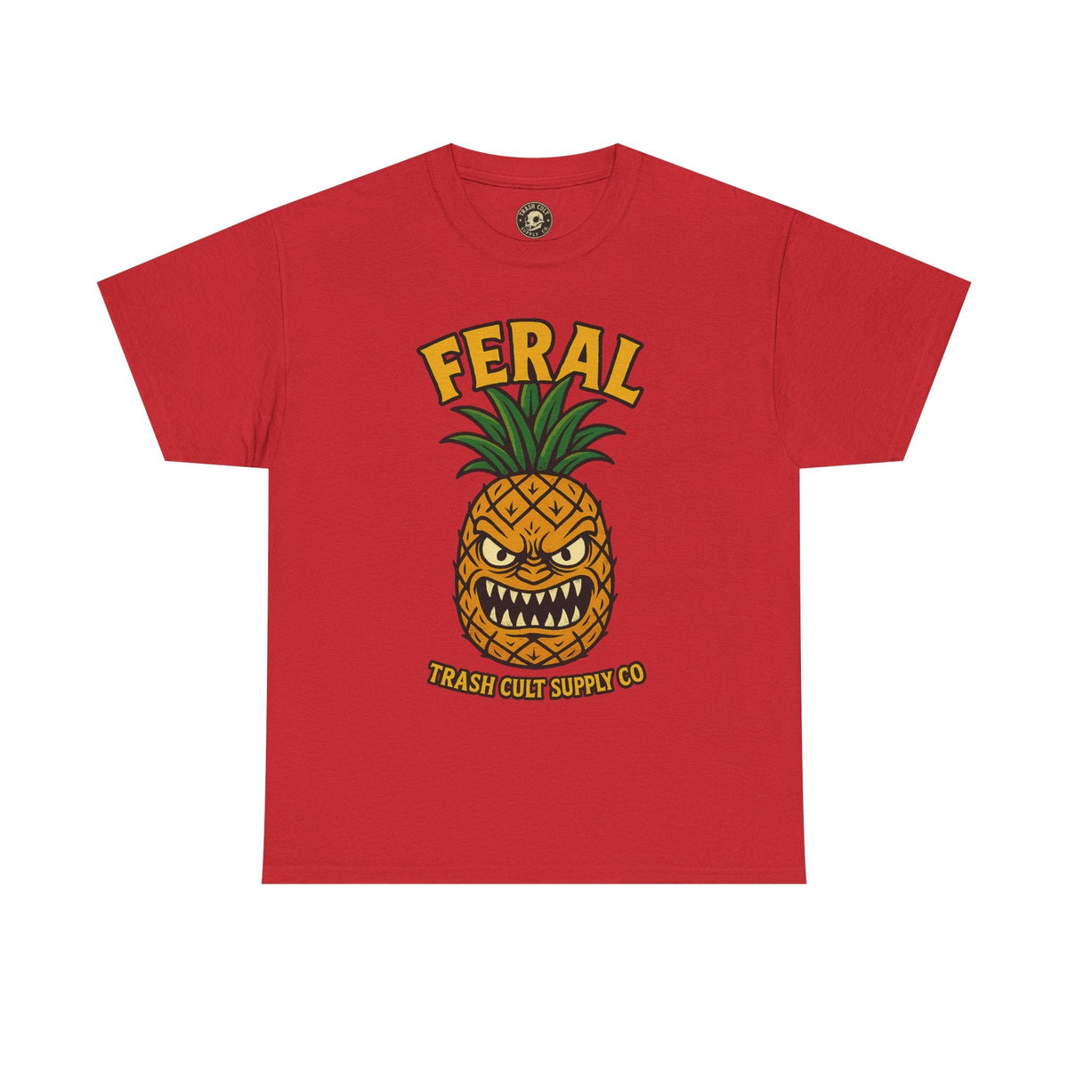 Feral Evil Pineapple Shirt – Aggressive Fruit Trashcore Tee – Gildan 5000 Unisex