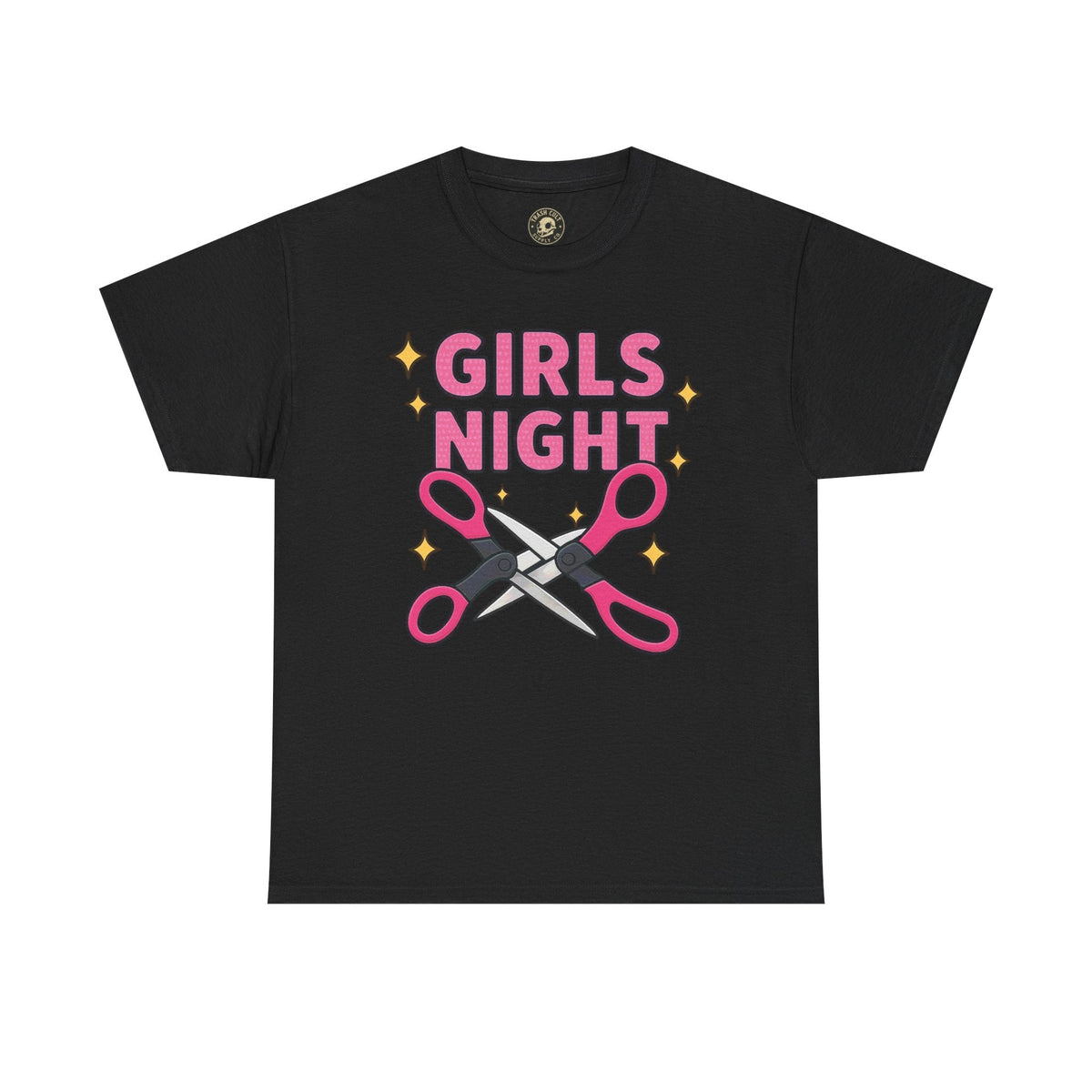 Funny Girls Night Shirt – Lesbian Humor Tee – Pink Scissors Graphic on Gildan 5000