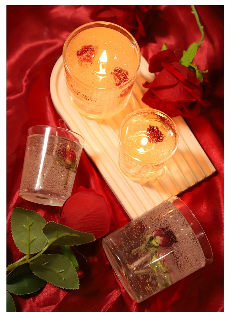 Rose Jelly Aromatherapy Soy Candle in Glass Jar