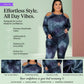 Plus Size Women's Off Shoulder Tie Dye Casual Suit