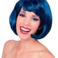 Blue Supermodel Short Bob with Bangs Wig