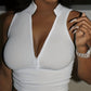 Women’s Ribbed V-Neck Zipper Camisole