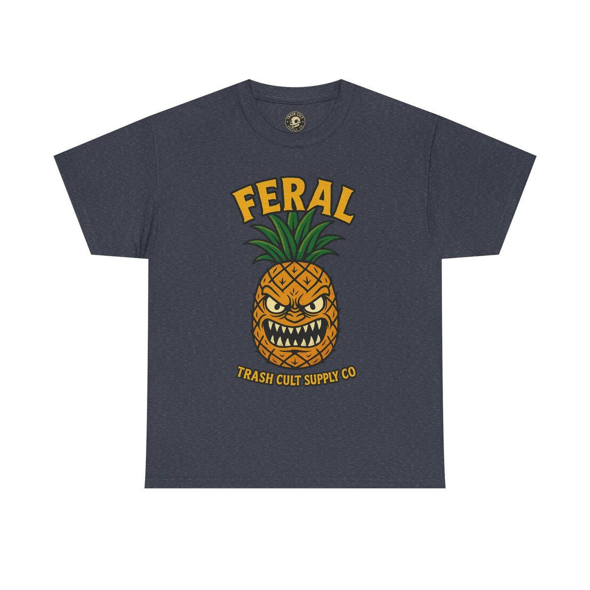 Feral Evil Pineapple Shirt – Aggressive Fruit Trashcore Tee – Gildan 5000 Unisex