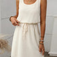 Breezy Waffle-Knit Drawstring Mini Tank Dress