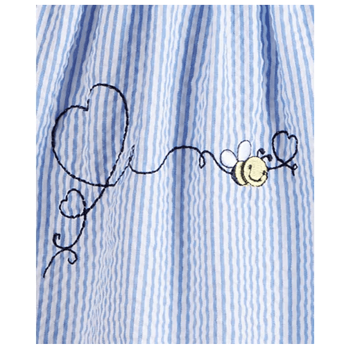 Blueberi Boulevard Baby Girls Gingham Bumblebee Sundress, 6-9 Months