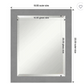 Amanti Art Brushed Nickel Framed Bathroom Vanity Mirror, Size 40x30