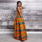 African Print Irregular Dress with Versatility