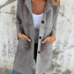 Single-breasted Polo Collar Pocket Mid-length Coat