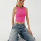 Round Neck Cropped Tank
