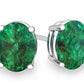 2.00 CTTW Emerald Oval Cut Studs in Sterling Silver