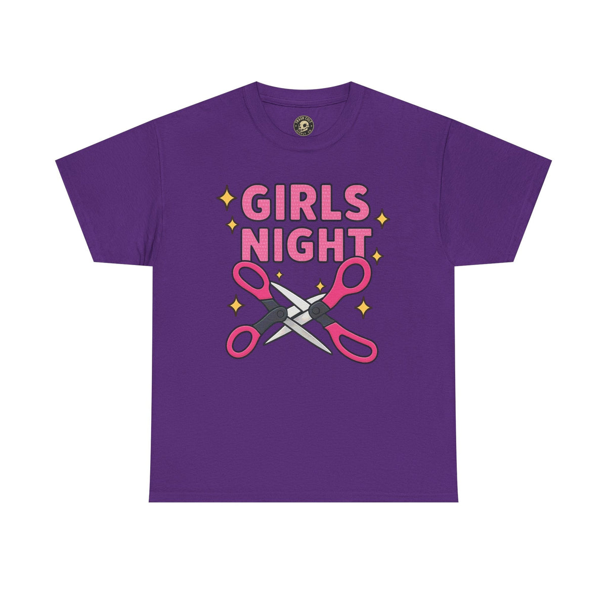 Funny Girls Night Shirt – Lesbian Humor Tee – Pink Scissors Graphic on Gildan 5000