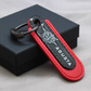 Motorcycle Carbon Fiber Leather Keychain