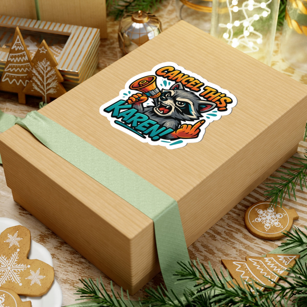 Cancel This, Karen! Raccoon Sticker – Bold New School Attitude | Kiss Cut Vinyl