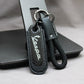 Motorcycle Carbon Fiber Leather Keychain