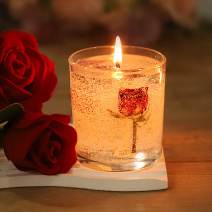 Rose Jelly Aromatherapy Soy Candle in Glass Jar