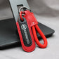 Motorcycle Carbon Fiber Leather Keychain