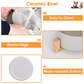 Double 28.7Oz Ceramic Pet Bowls Dog Cat Bowls with Wooden Stand Raised Pet Feeder for Small Dogs Cats