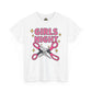 Funny Girls Night Shirt – Lesbian Humor Tee – Pink Scissors Graphic on Gildan 5000