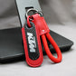 Motorcycle Carbon Fiber Leather Keychain