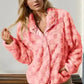 Double Take Checkered Long Sleeve Fuzzy Jacket