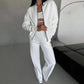 Women’s 2-Piece Zip-Up Sweatsuit Set — Jacket & Wide-Leg Sweatpants