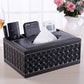 Multifunctional leather tissue box