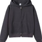 Full Size Casual Zip-Up Long Sleeve Hoodie Plus Size