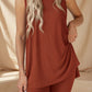 Women's Tank Top & Elastic Shorts Set – Solid Color, Sleeveless, Summer 2-Piece