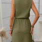Breezy Waffle-Knit Drawstring Mini Tank Dress