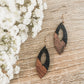 Beautiful Oval Wood and Black Earrings