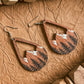 Beautiful Wood Snowy Mountain Earrings