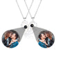 matching couples necklaces for Projection Photo Heart Magnetic Necklace