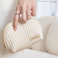 Round Cake Cosmetic Bag, Cosmetic Bag Cute Travel Organizer Pouch Set For Women PU Leather Waterproof Wash Bag, Large Capacity Advanced Feeling, Portable Cosmetic Bag