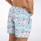 Flamingo Blue Floral Swim Trunks