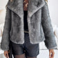 Gradient Dyed Pointed Lapel Long Sleeve Artificial Fur Coat