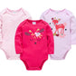 Long Sleeve Cotton Baby Bodysuit 3-Piece Set (1 Piece)