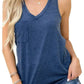 V Neck Racerback Tank Top with Pocket