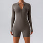 Long-Sleeve Zippered One-Piece Dance Suit