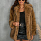 Winter Coat Warm Lapel Long Fluffy Faux Fur Coat Women Loose Long Sleeve Jacket Outerwear Clothing