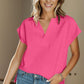 Textured Cap Sleeve T-Shirt