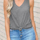 V Neck Racerback Tank Top with Pocket