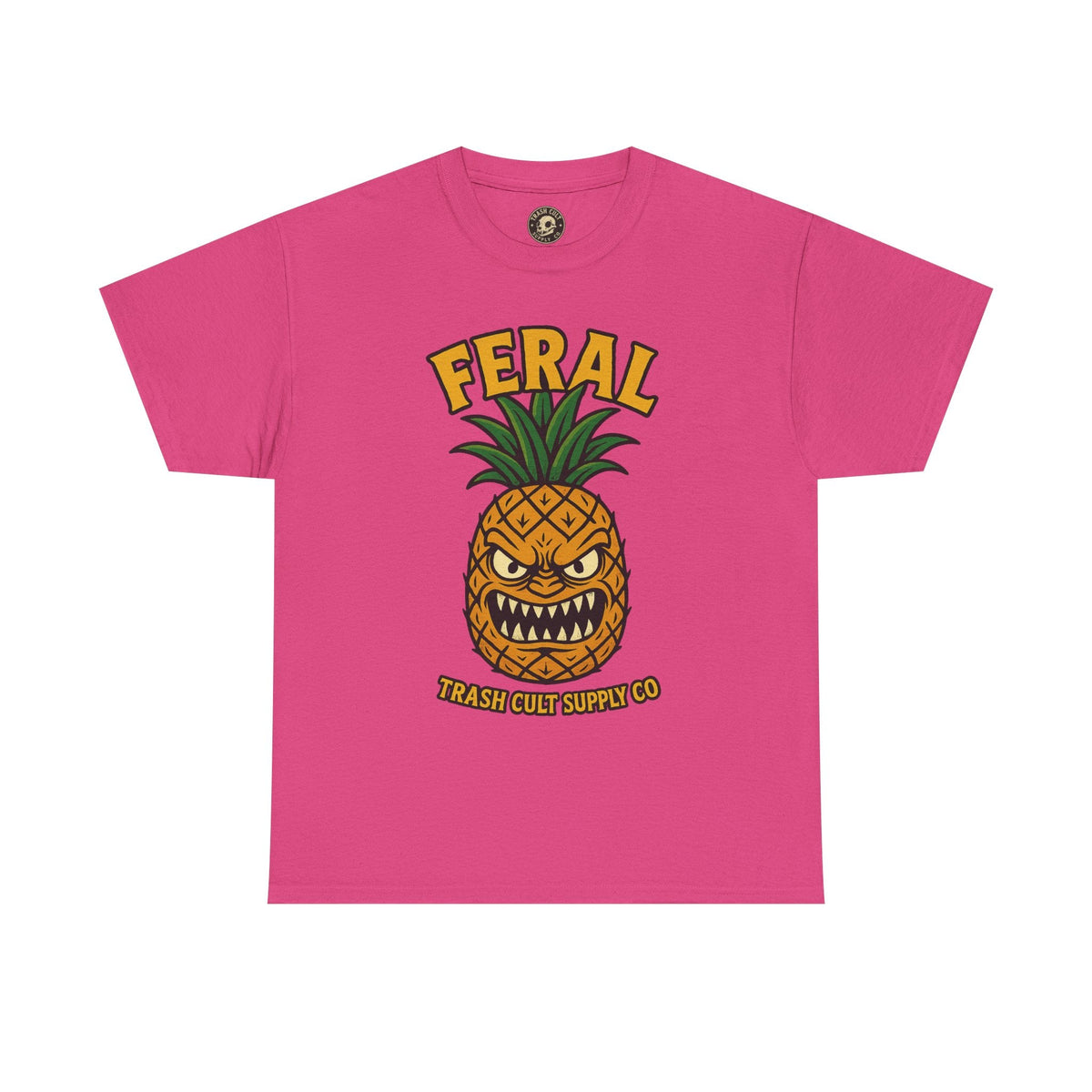 Feral Evil Pineapple Shirt – Aggressive Fruit Trashcore Tee – Gildan 5000 Unisex