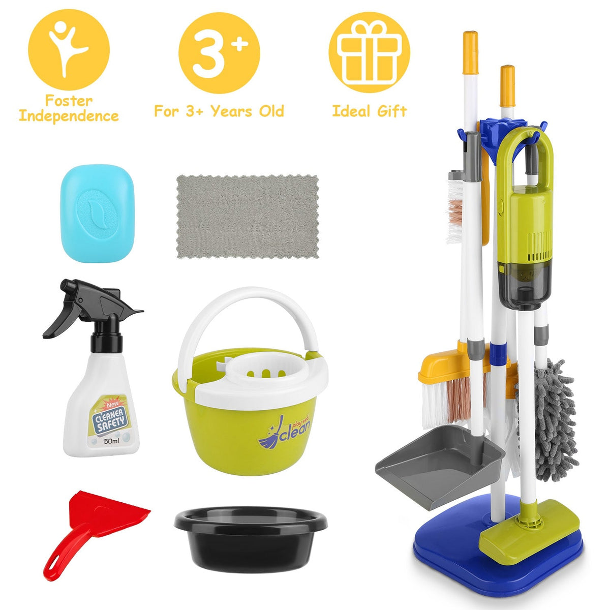 GBruno 14Pcs Kids Cleaning Toy Set