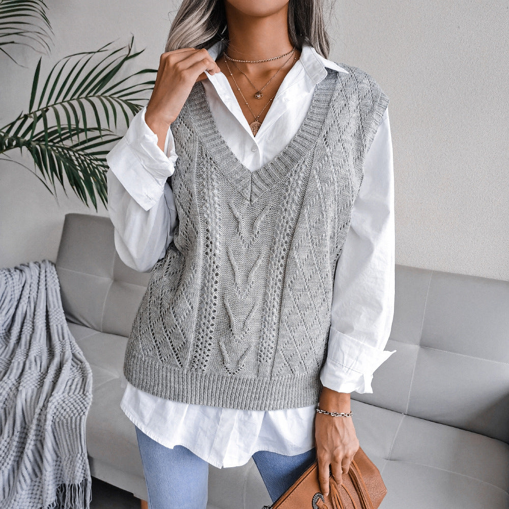 Women’s Hollowed Out Knit Vest