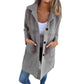 Single-breasted Polo Collar Pocket Mid-length Coat