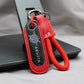 Motorcycle Carbon Fiber Leather Keychain